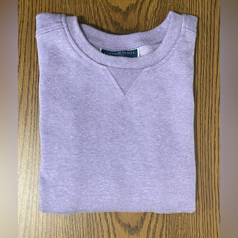 Karen Scott Lavender Crew Neck Sweater